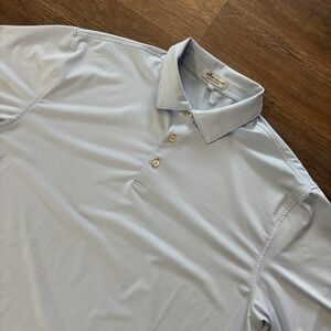 Peter Millar Summer Comfort Blue White Striped Polo Shirt Men's Sz XL Company Lo